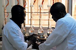 Two chemists in a laboratory